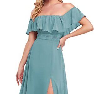 Ever-Pretty Women's Off The Shoulder Ruffle Party Maxi Dress 07679